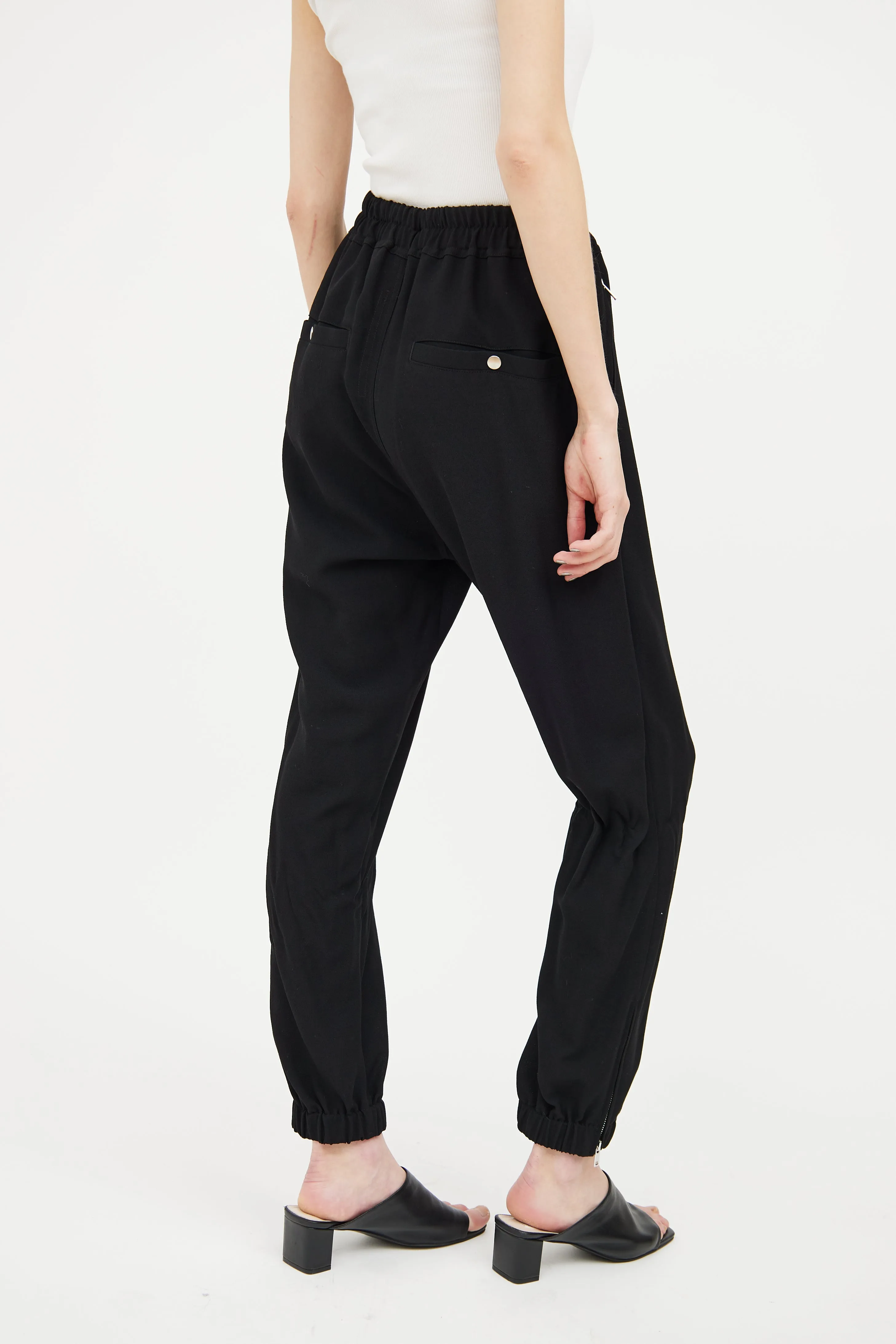 2021 Black Tapered Drawstring Pant