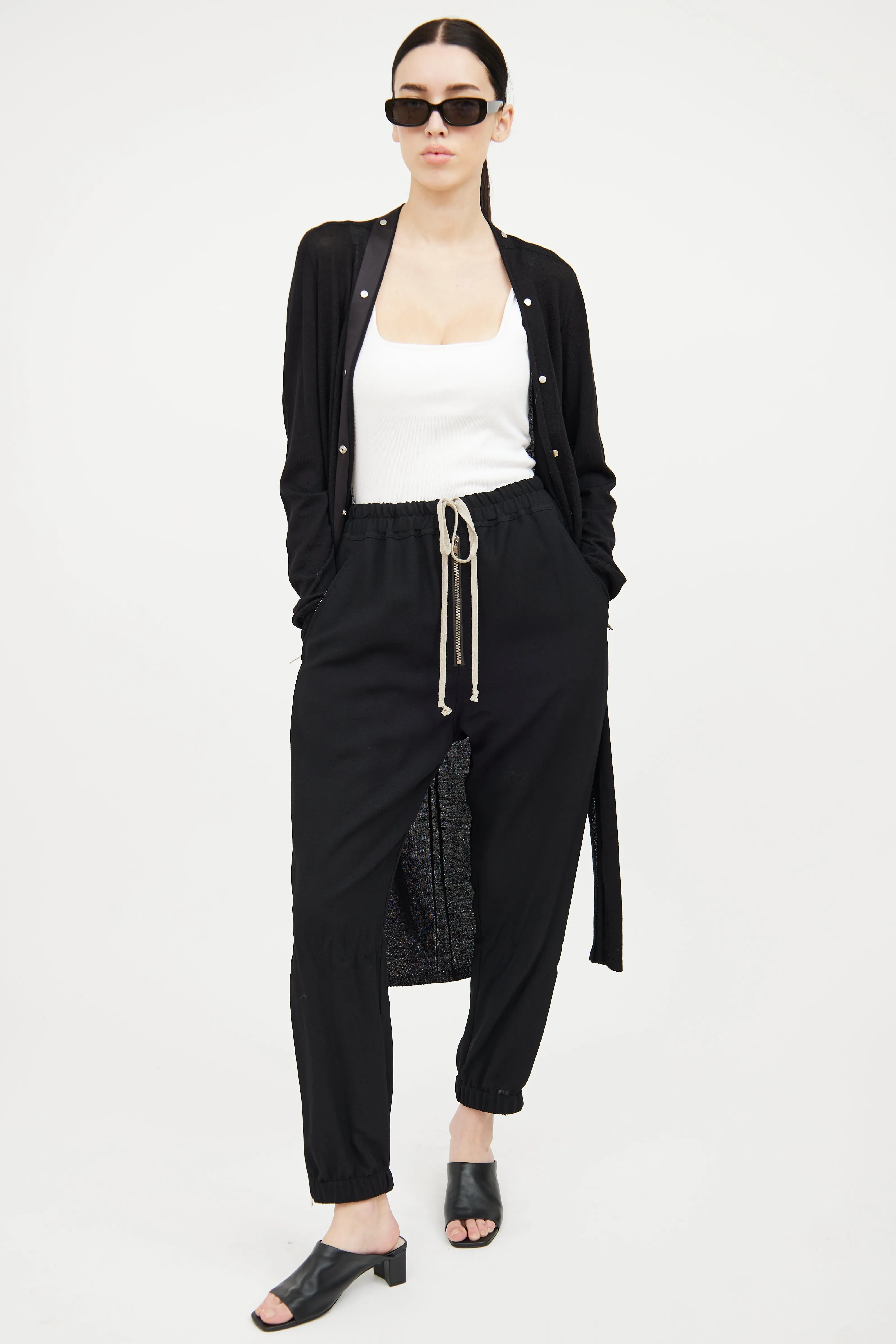 2021 Black Tapered Drawstring Pant