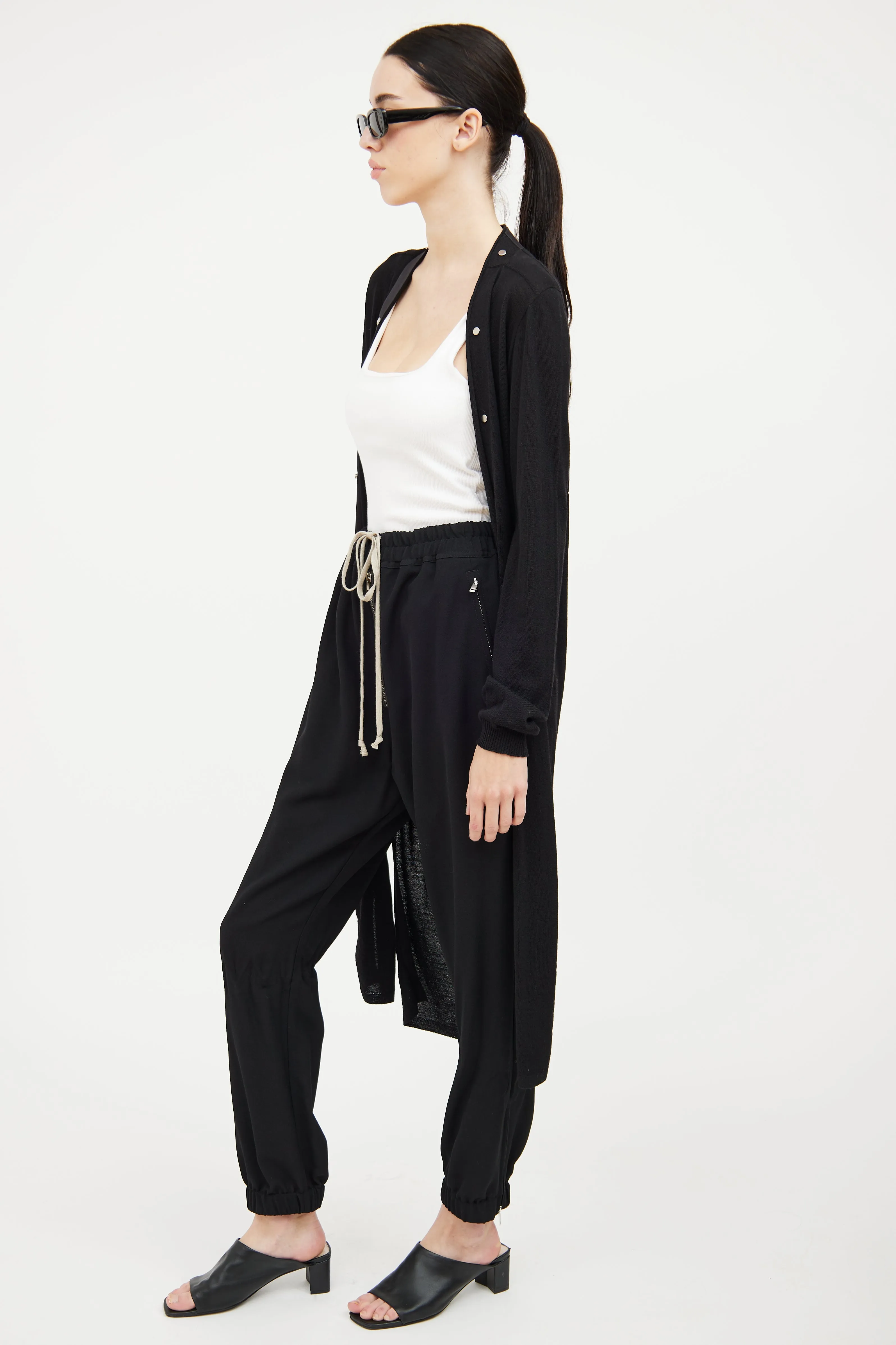 2021 Black Tapered Drawstring Pant