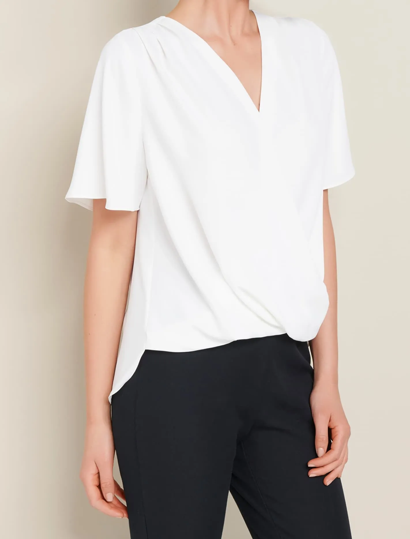 Ariel Wrap Flutter Sleeve Blouse