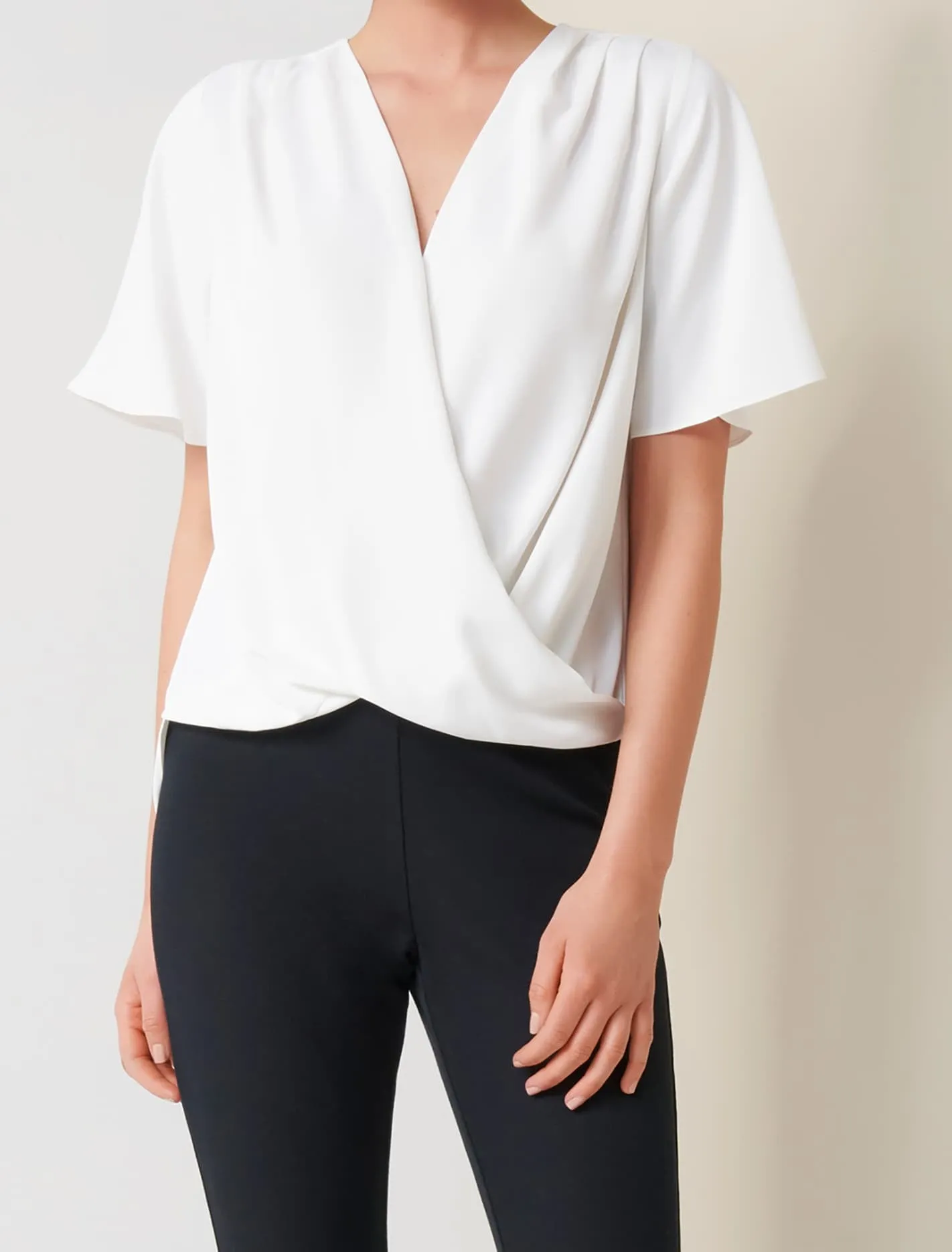 Ariel Wrap Flutter Sleeve Blouse
