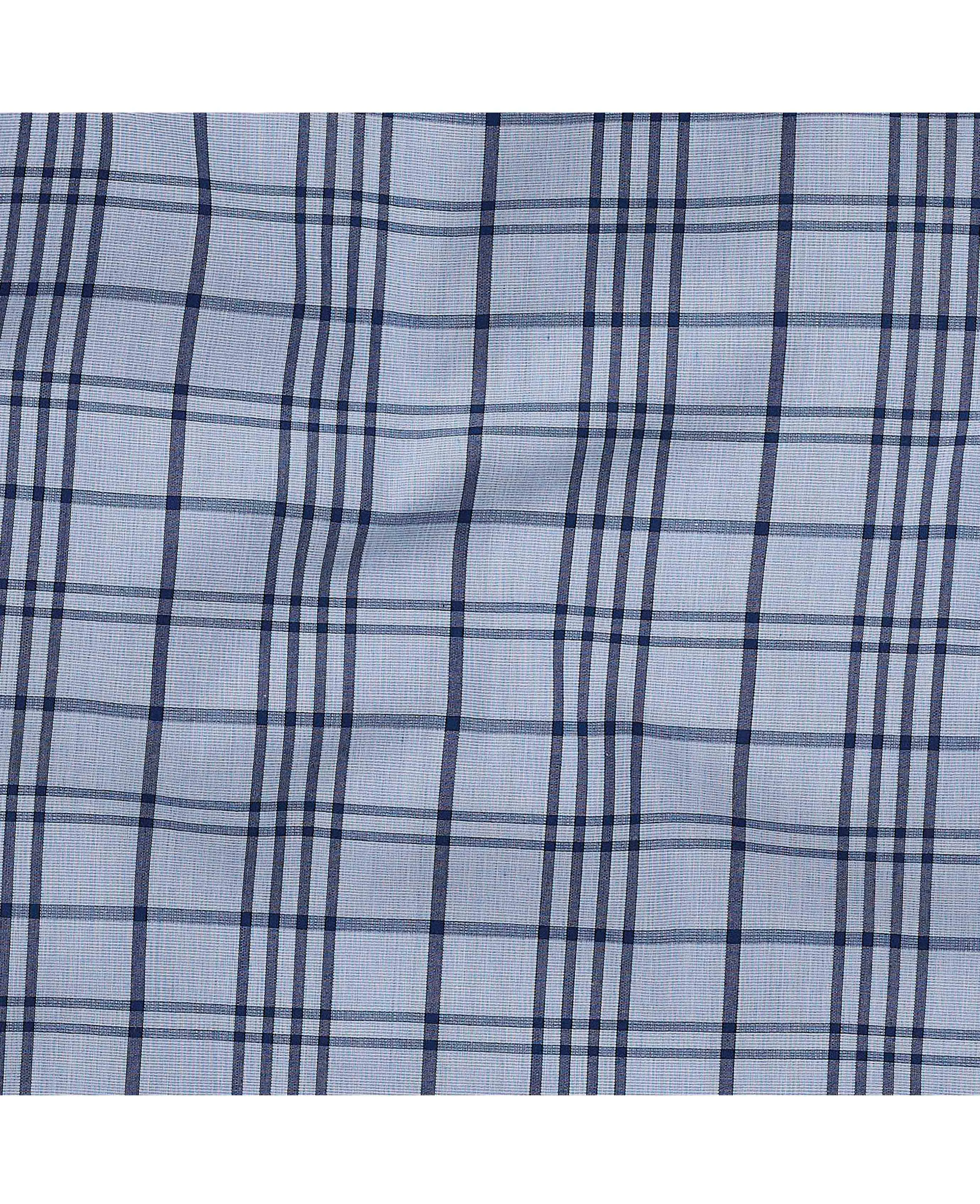 Blue Check Cotton Lounge Pants
