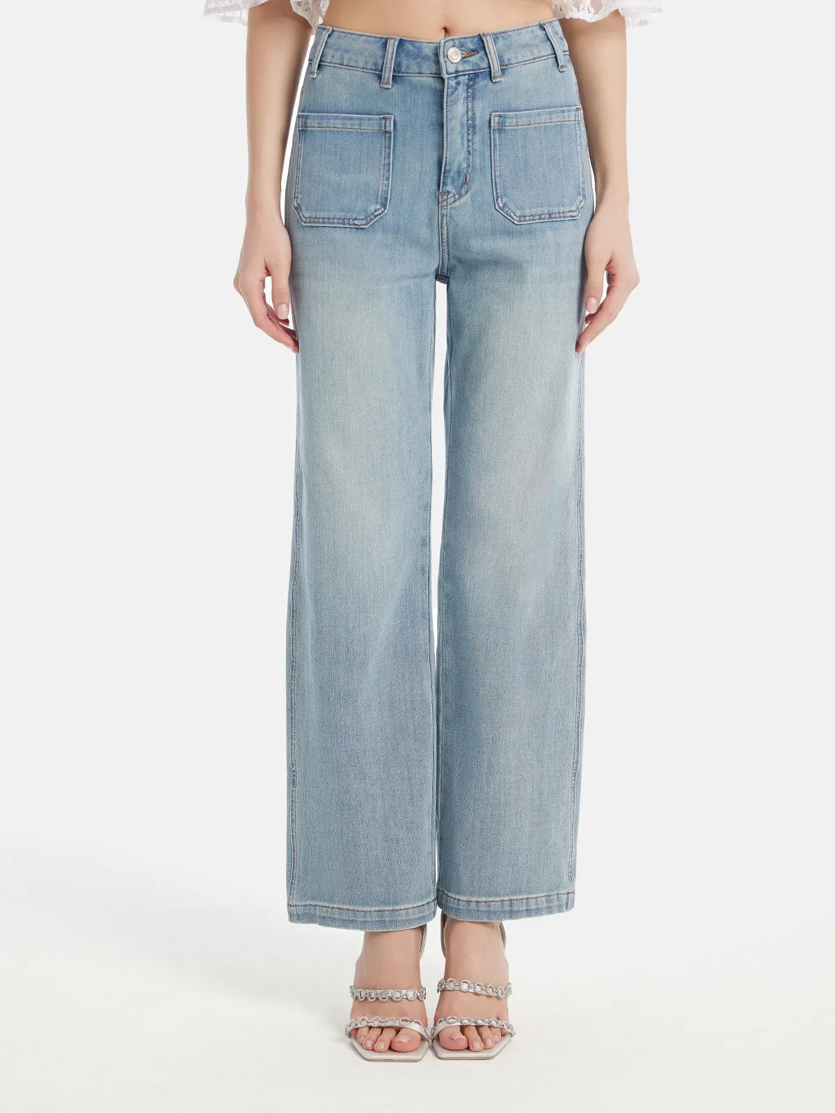 Breathable Straight Leg Denim Jeans