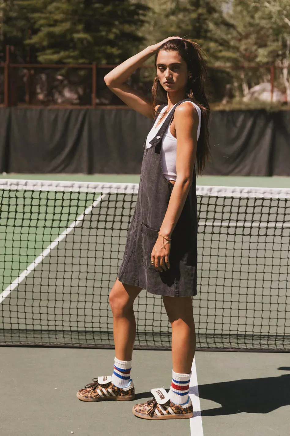 Britt Overall Dress in Black