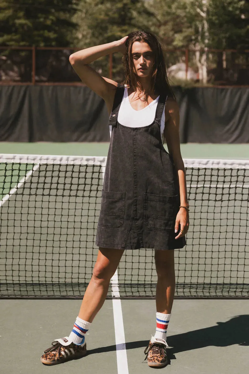 Britt Overall Dress in Black
