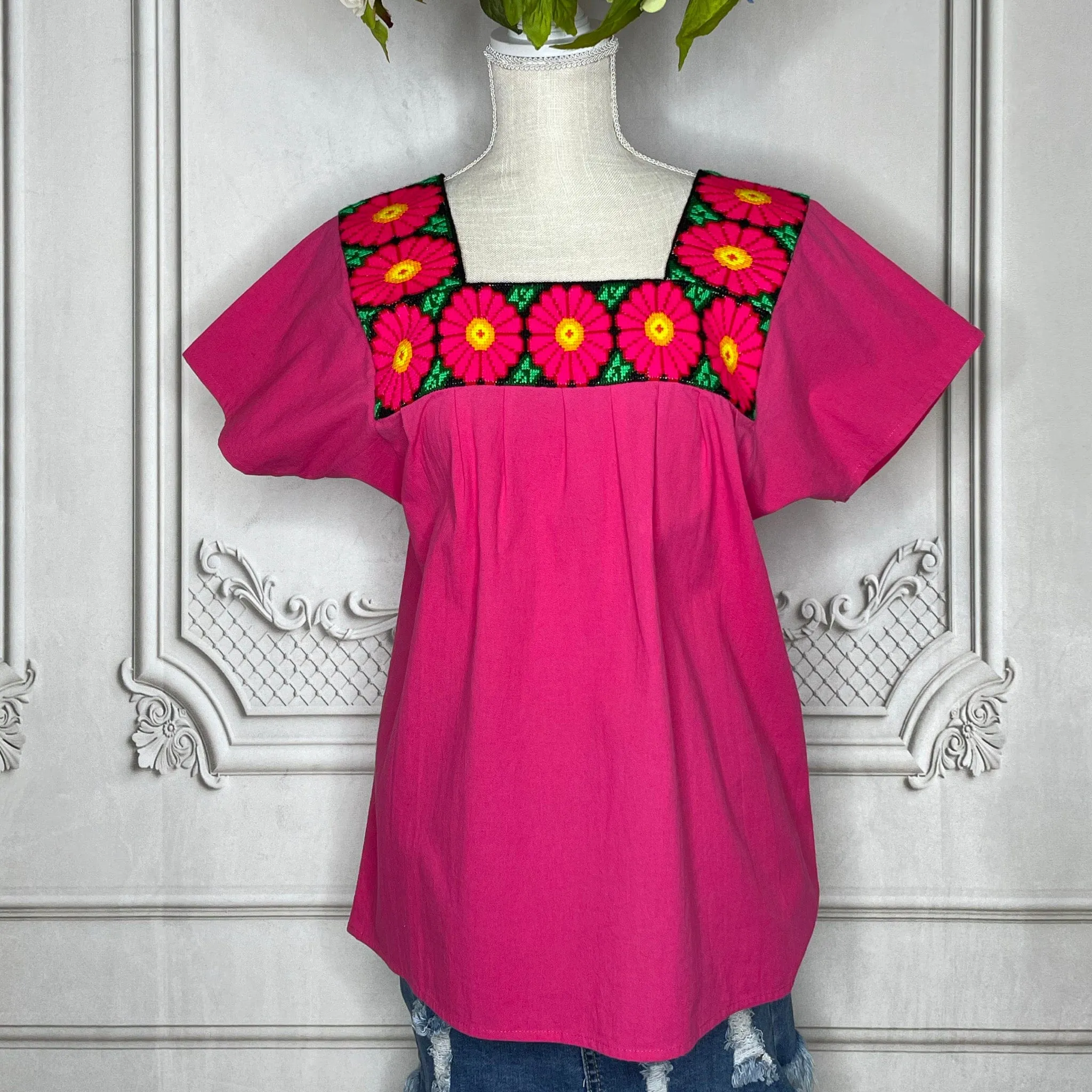 Cross Stitch Chicontepec Nahua Tunic - Floral