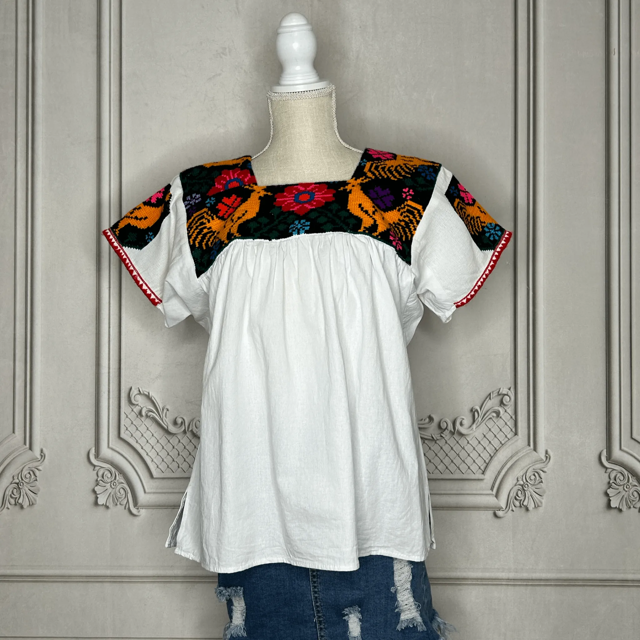 Cross Stitch Chicontepec Nahua Tunic - Floral