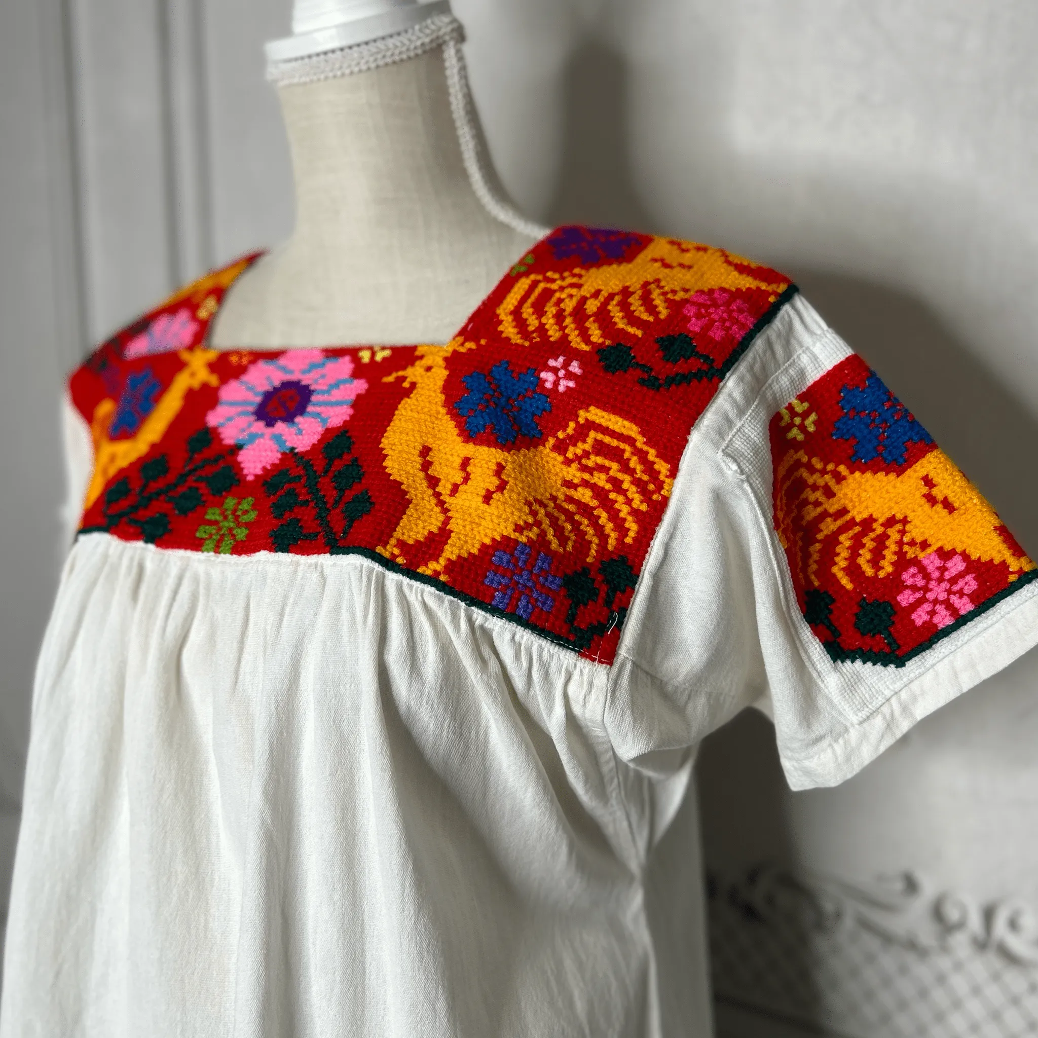 Cross Stitch Chicontepec Nahua Tunic - Floral