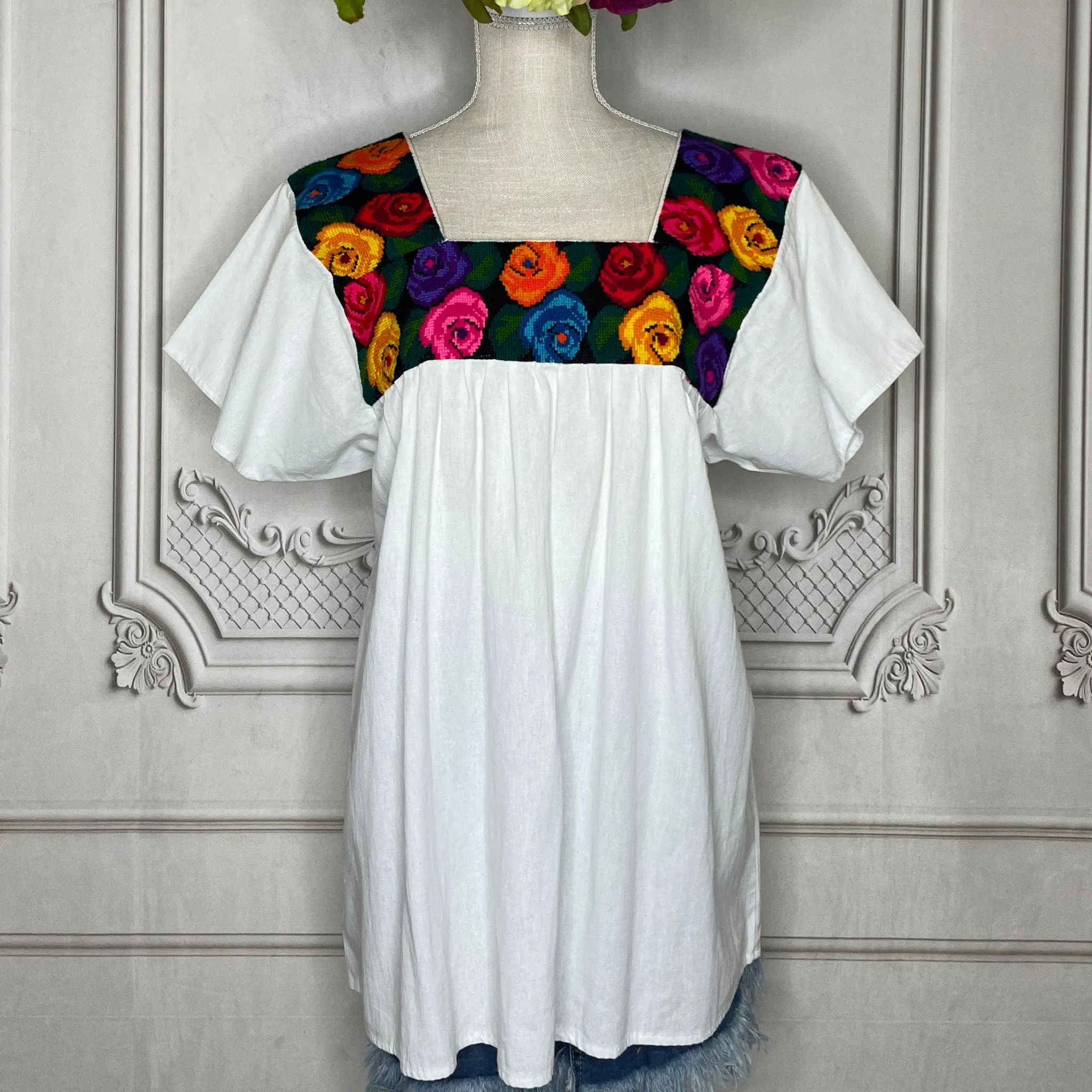 Cross Stitch Chicontepec Nahua Tunic - Floral