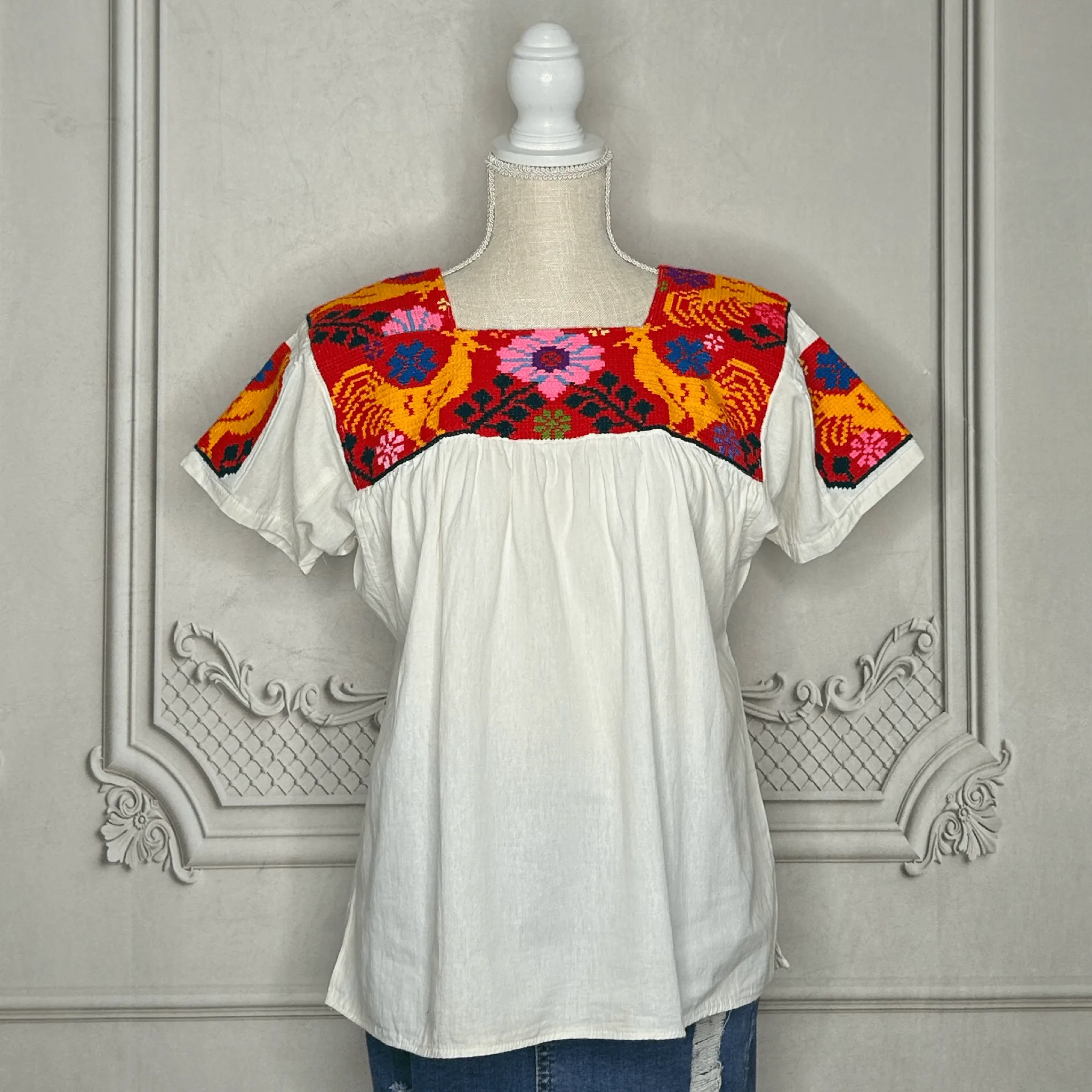 Cross Stitch Chicontepec Nahua Tunic - Floral