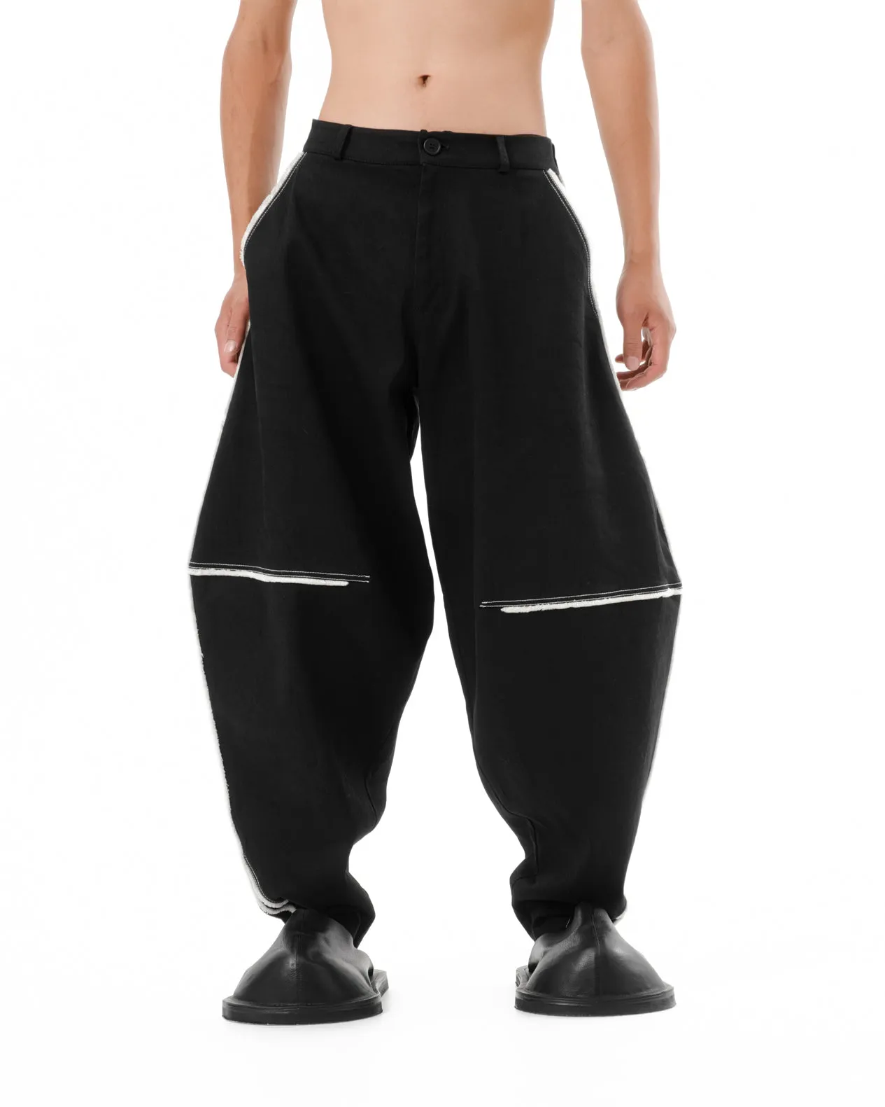 DIAPHANUM WIDE SHAPE RAW EDGES PANTS