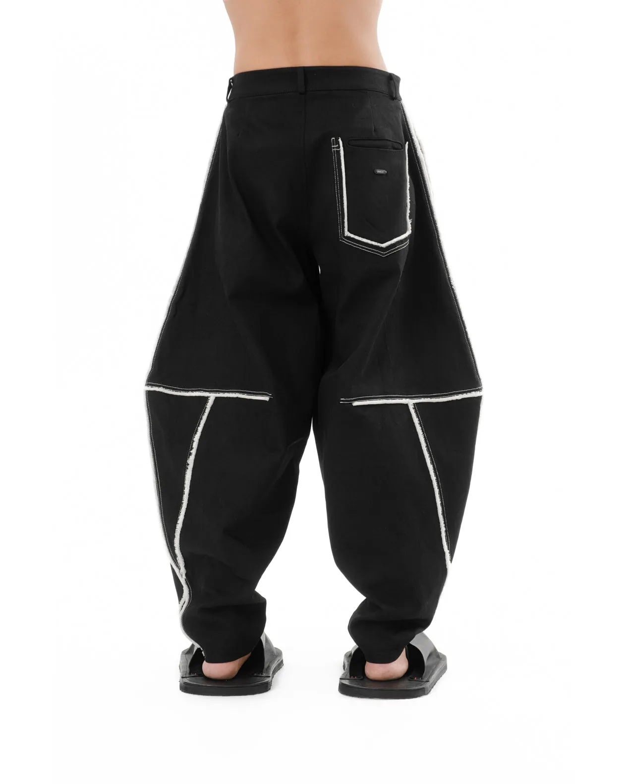 DIAPHANUM WIDE SHAPE RAW EDGES PANTS