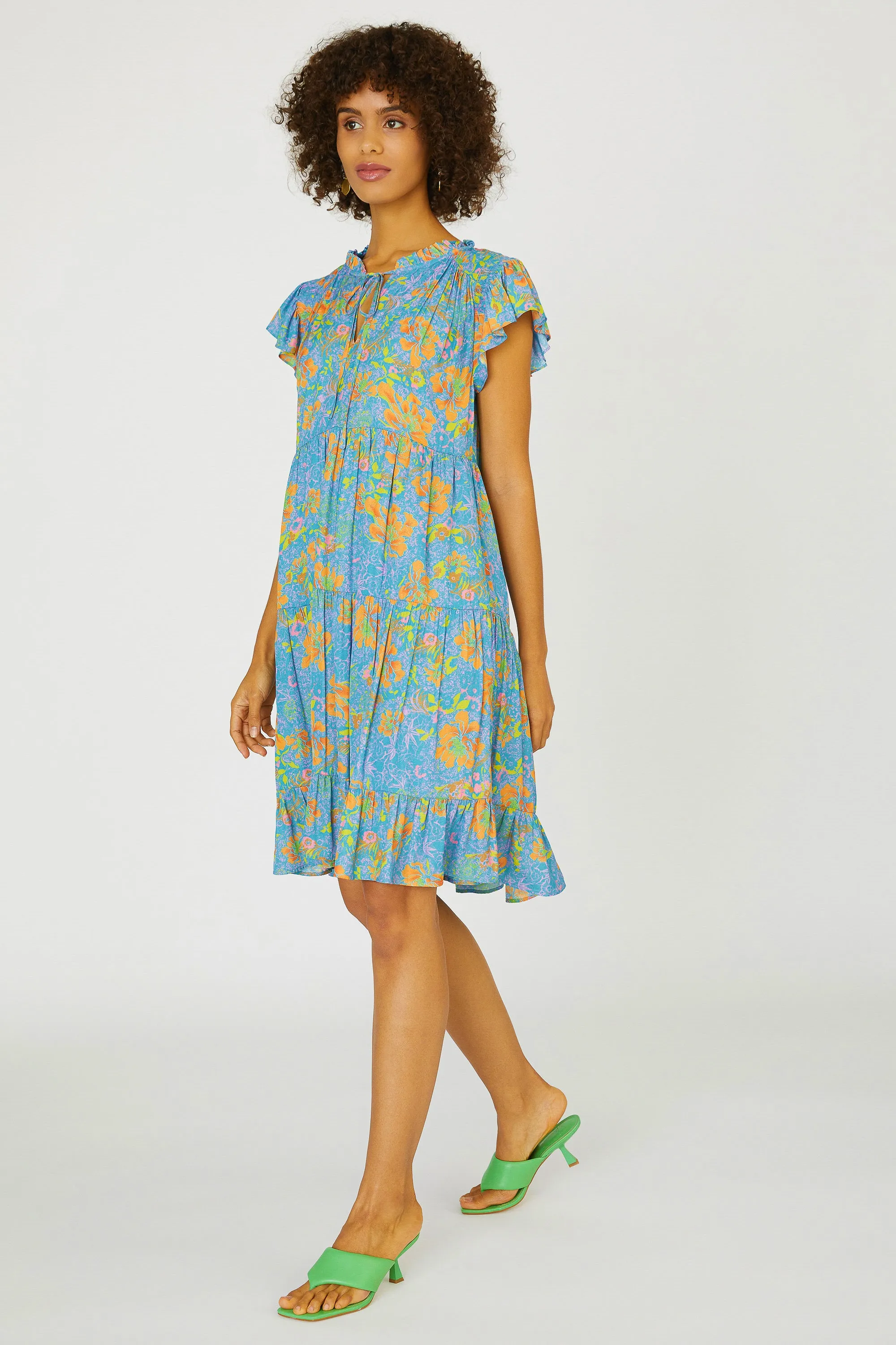 Floral Ruffled Tiered Mini Dress