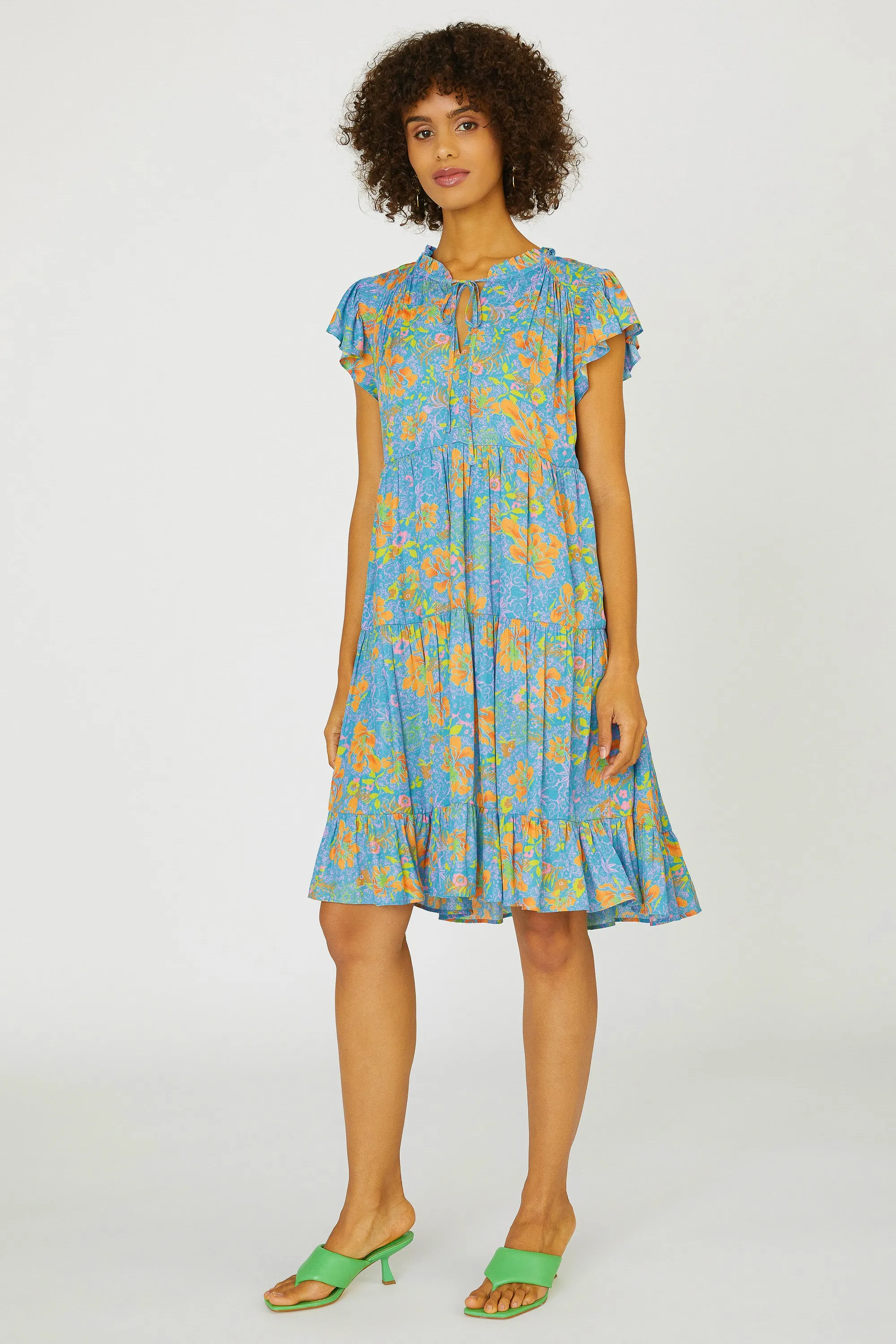 Floral Ruffled Tiered Mini Dress