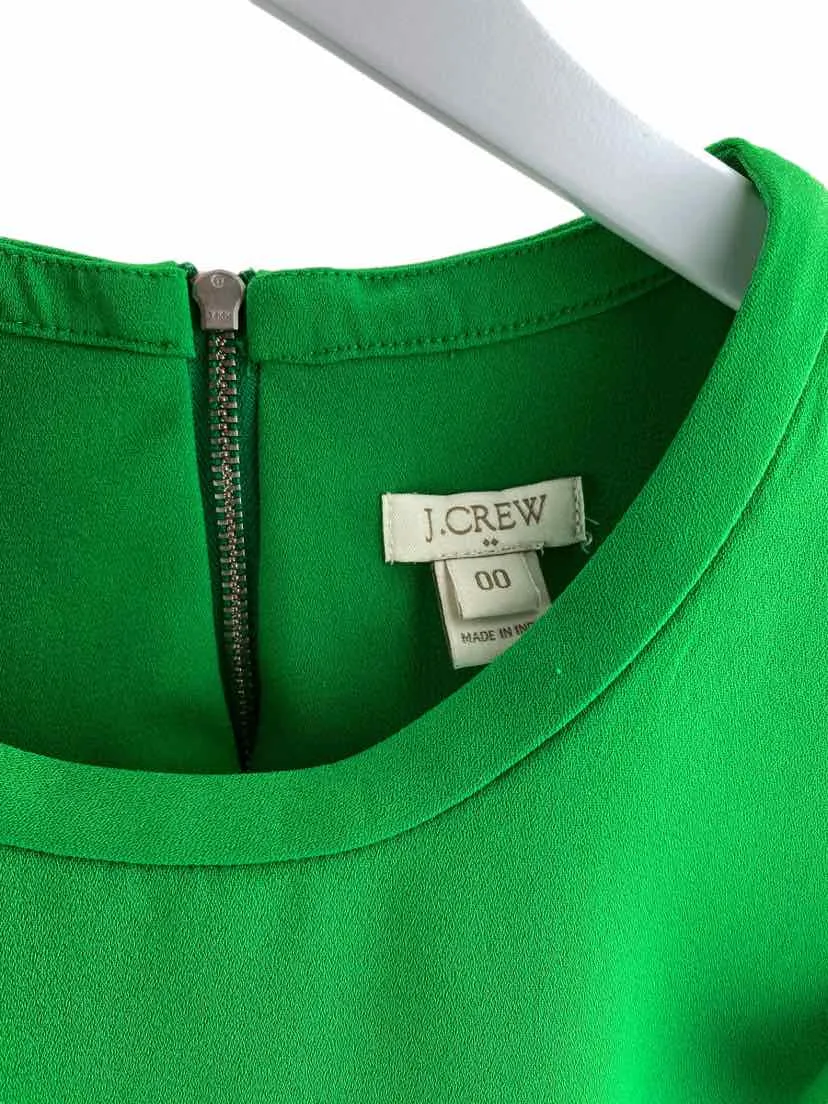 J. Crew Factory, Women's Flutter Sleeve Top, Green, Size 00