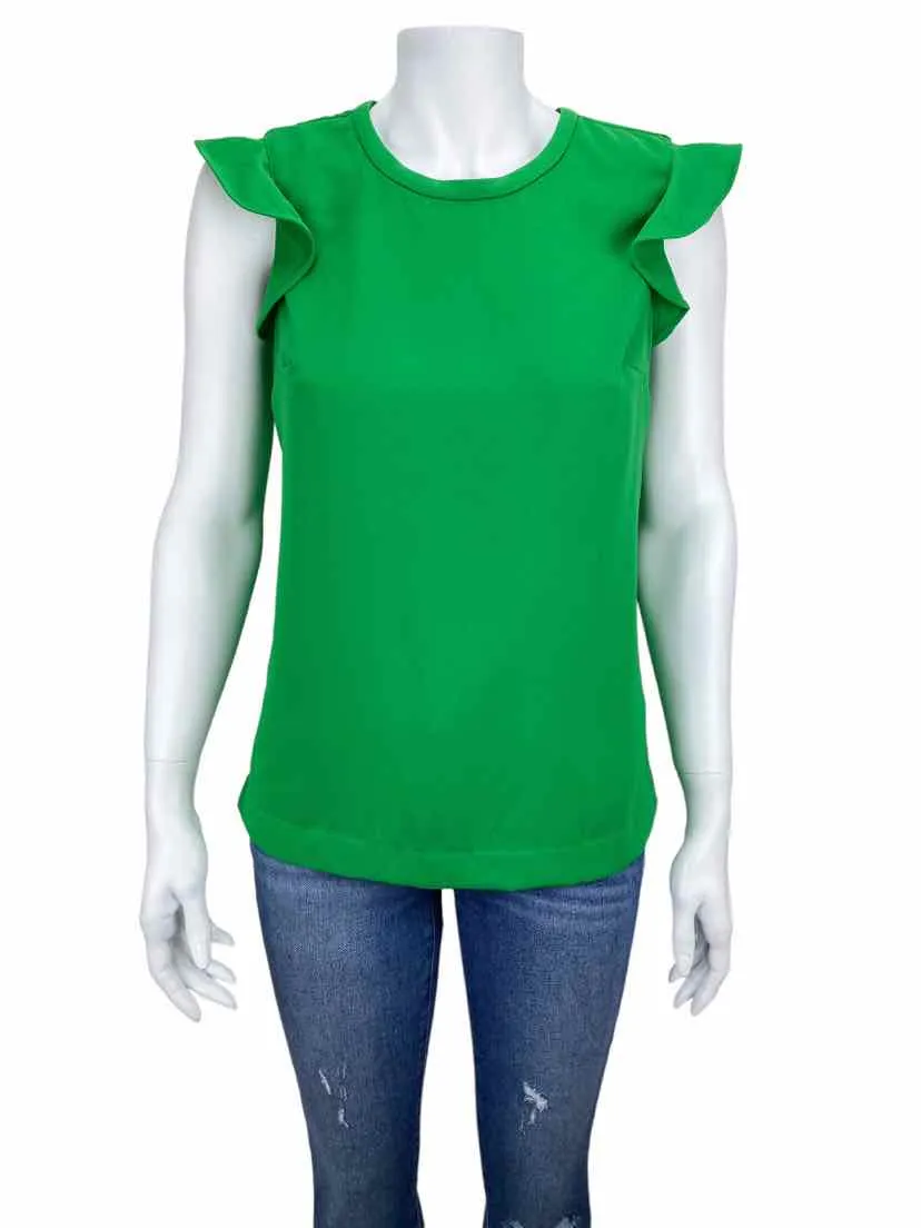 J. Crew Factory, Women's Flutter Sleeve Top, Green, Size 00