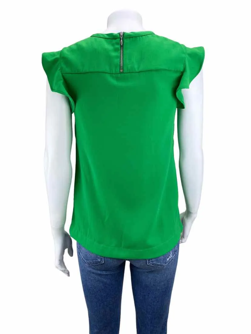 J. Crew Factory, Women's Flutter Sleeve Top, Green, Size 00