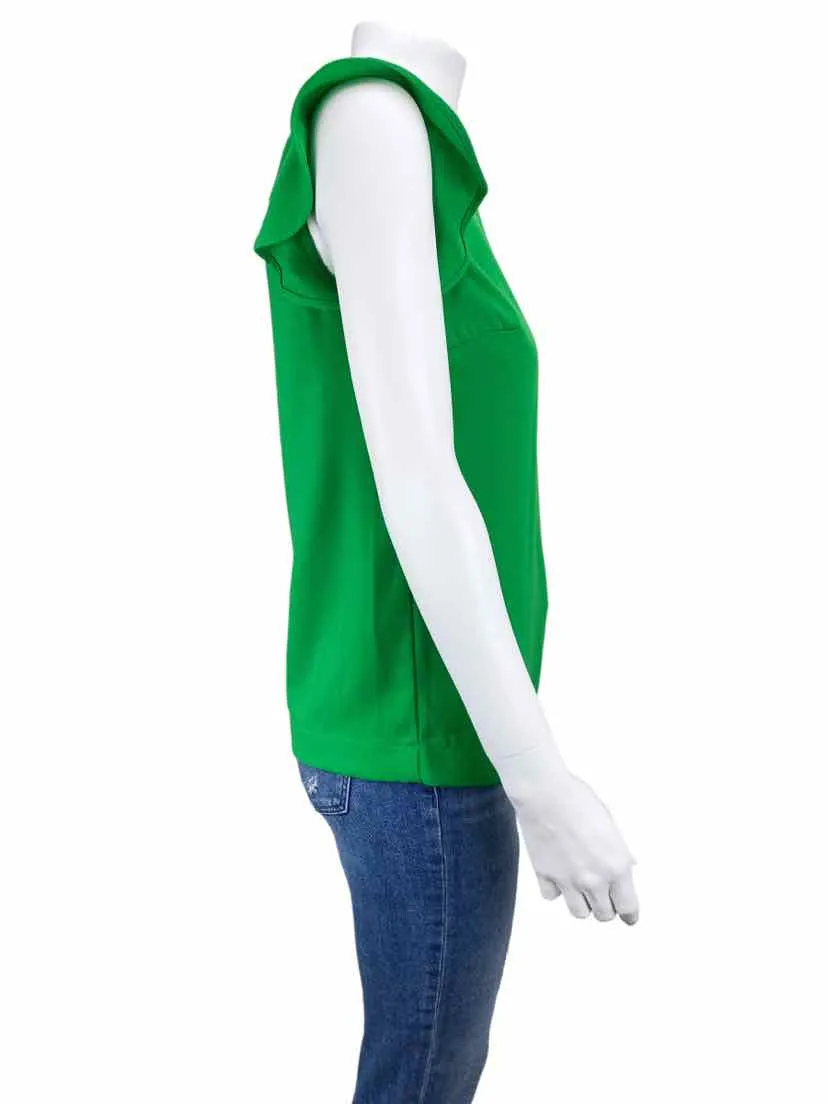 J. Crew Factory, Women's Flutter Sleeve Top, Green, Size 00