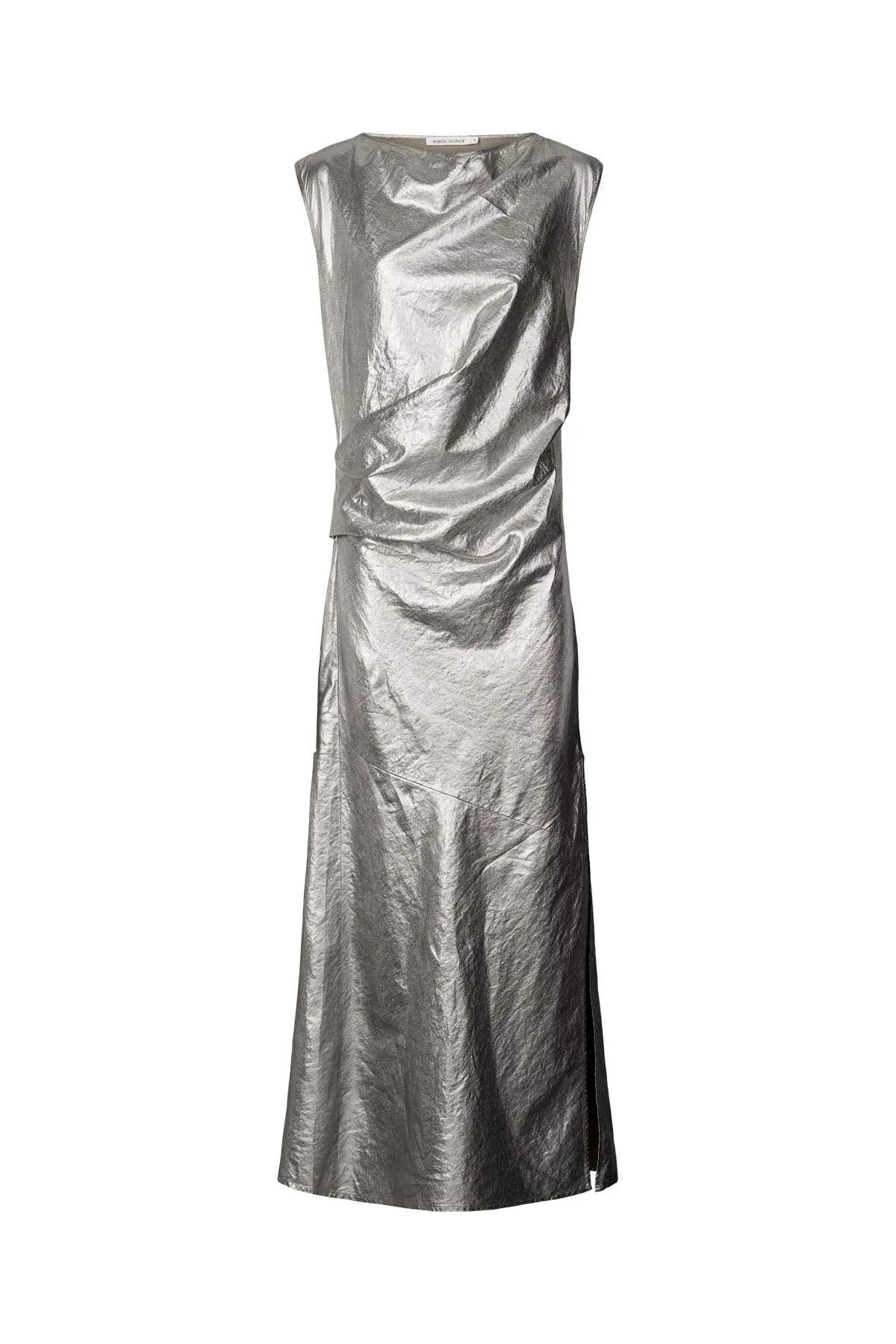 Jamal Draped Dress in Antique Silver