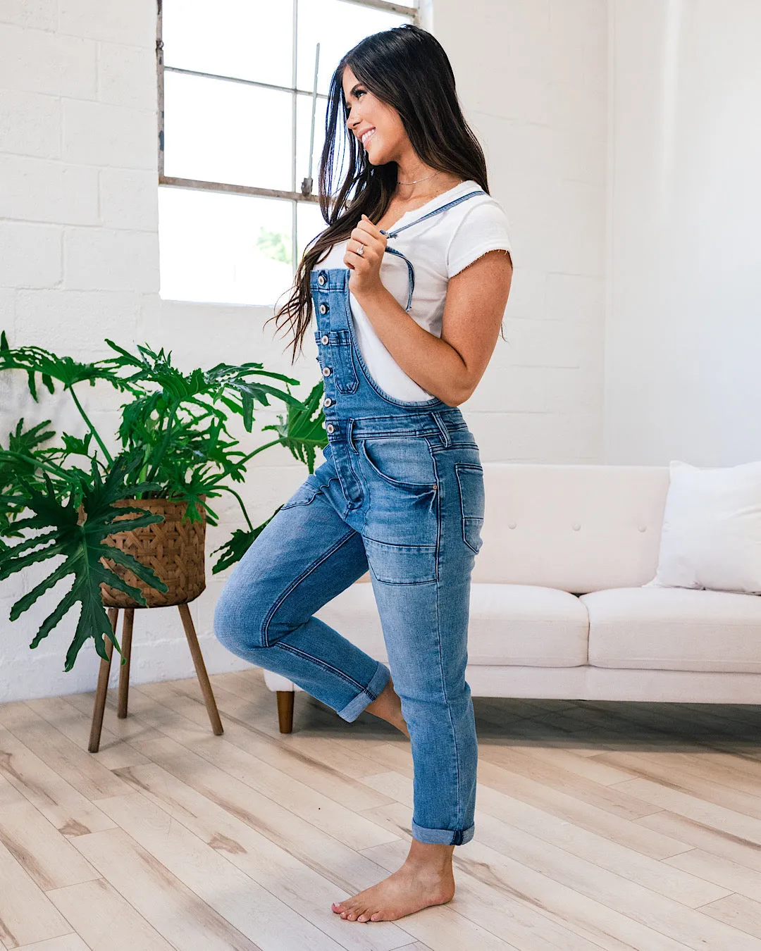 KanCan Violet 2.0 Overalls - Medium Wash