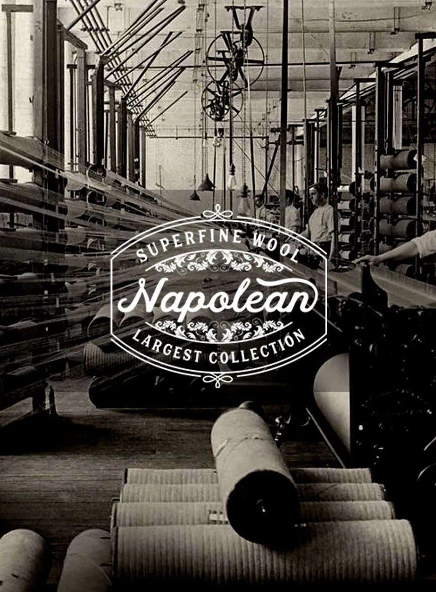 Napolean Imperial Blue Herringbone Wool Jacket