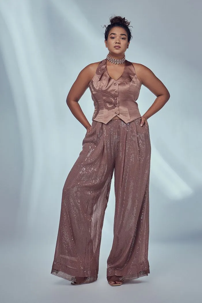 Nude Ruched Waistcoat