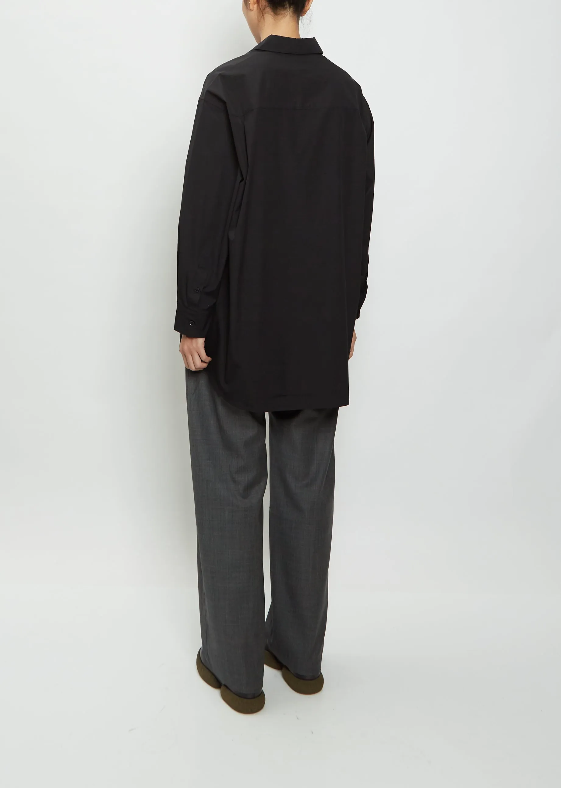 Oversized Button Down Shirt — Black