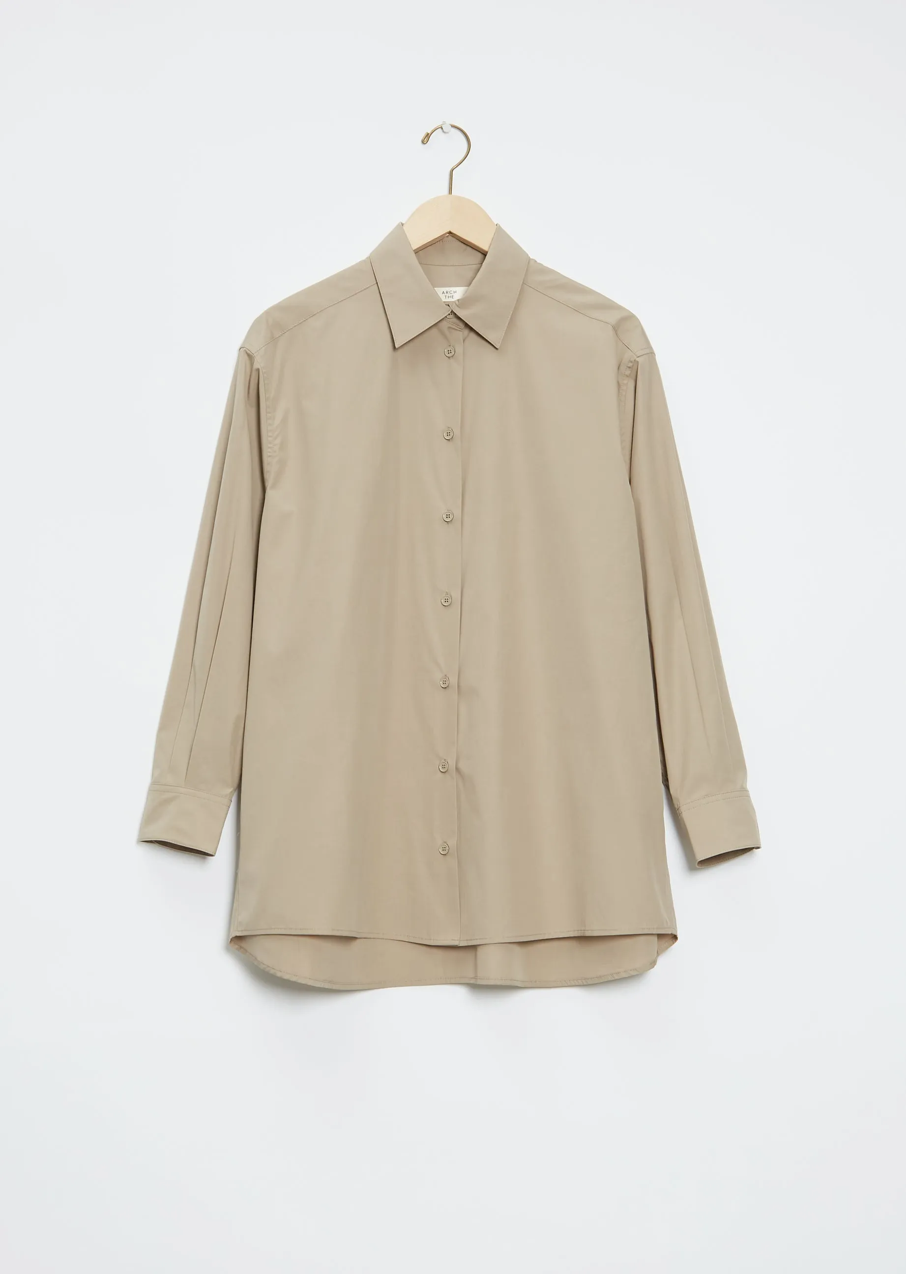 Oversized Button Down Shirt — Brown