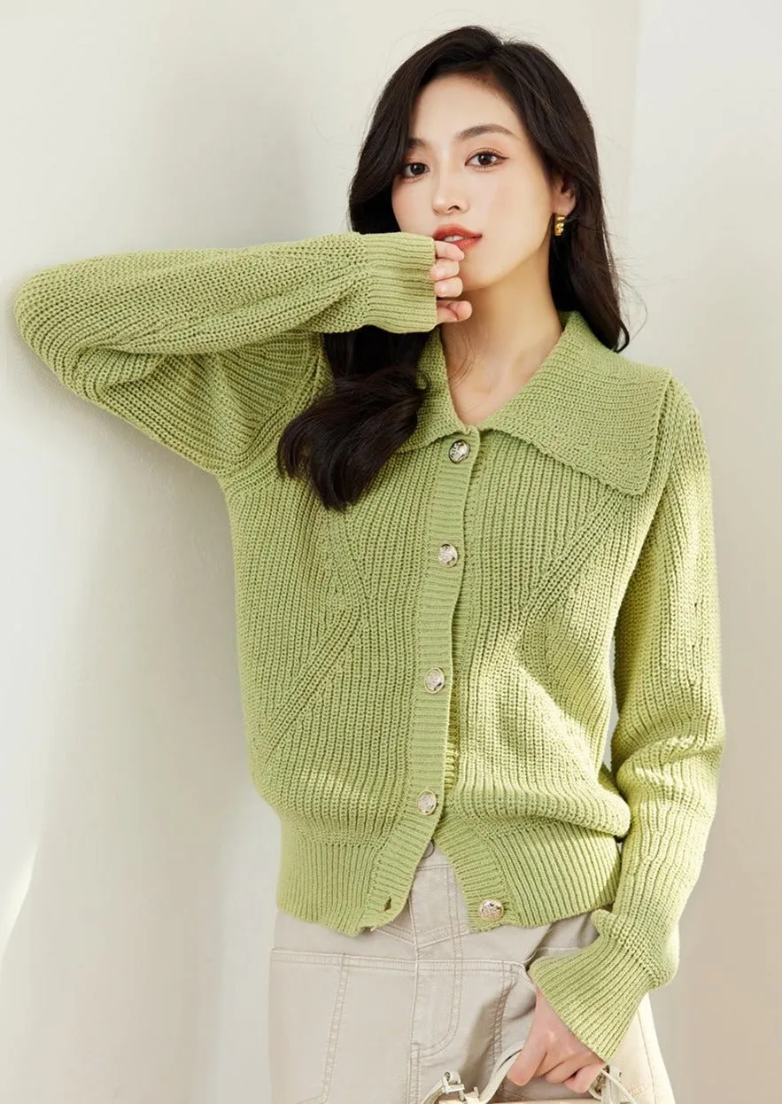 POLO NECK LOOSE CARDIGAN