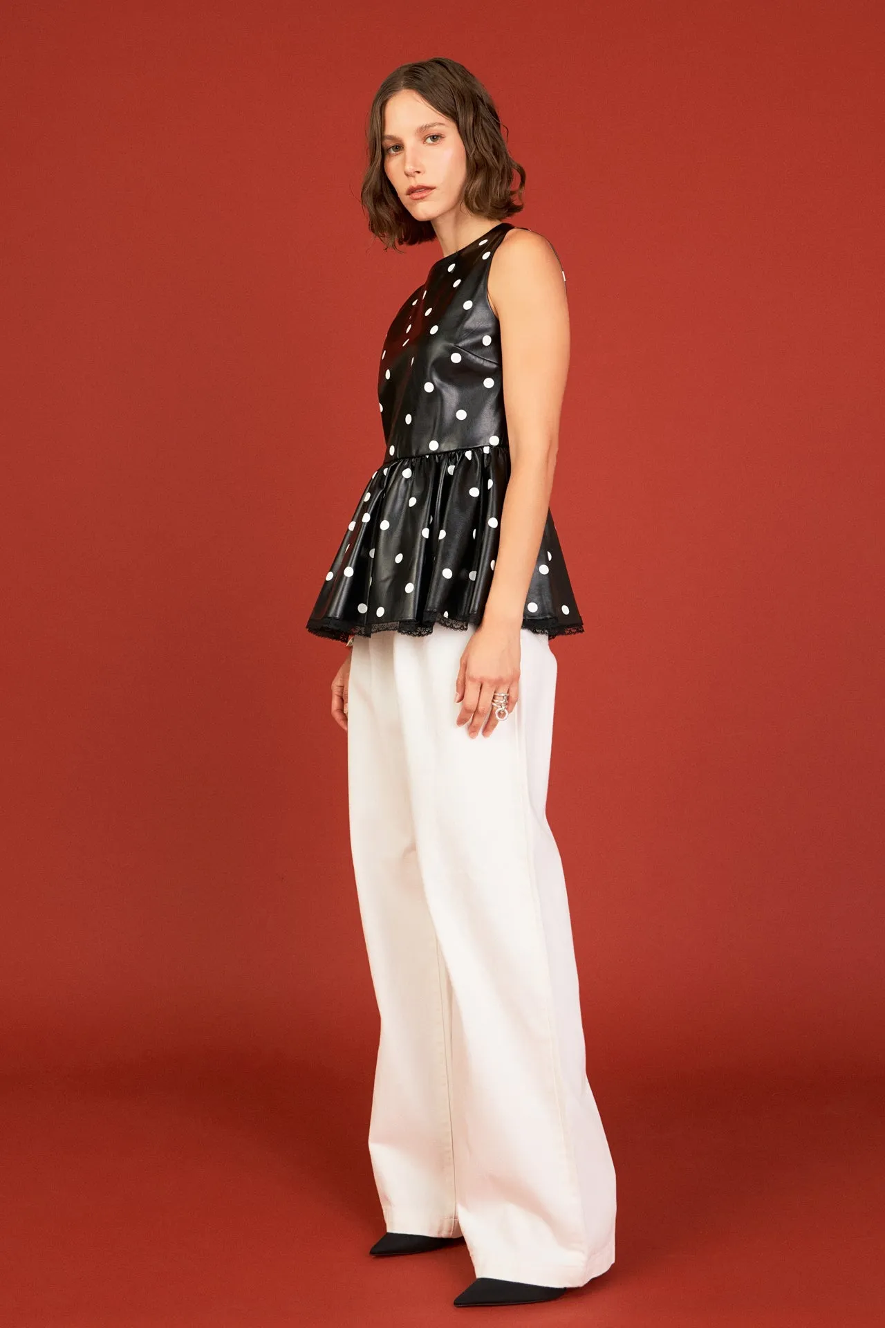 Pu Polka Dot Top