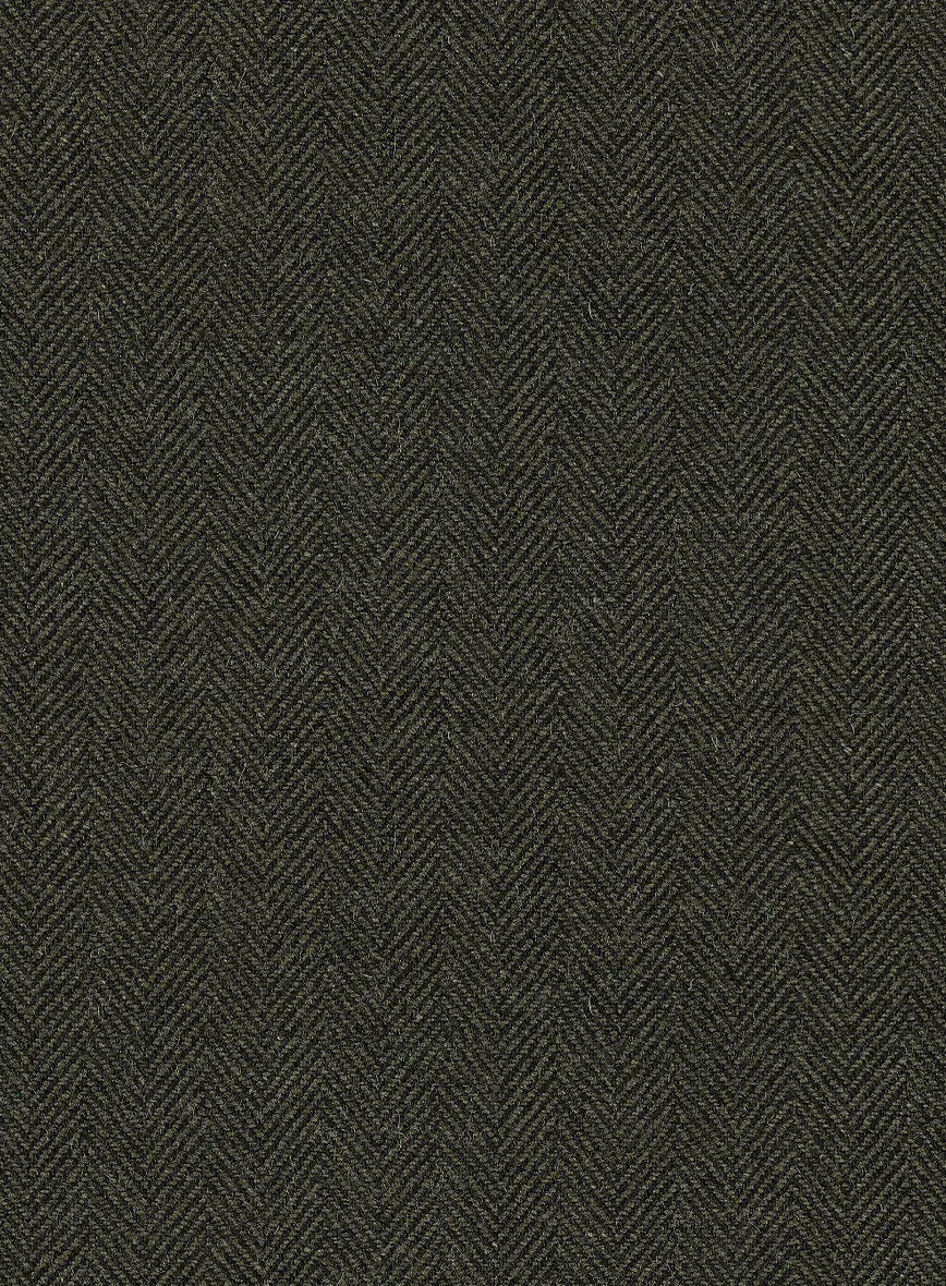 Vintage Flat Green Herringbone Tweed Jacket